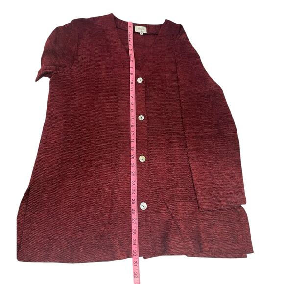 Kathleen Sommers Rayon Chenille Button Front Tunic Top Sz Large Lagenlook Artsy - Picture 10 of 12